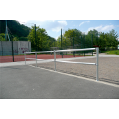 Traffic safety | fencing systems | Fixed postto be fixed by plugs | with ball headlength: 1000 mm | hot-dip galvanized